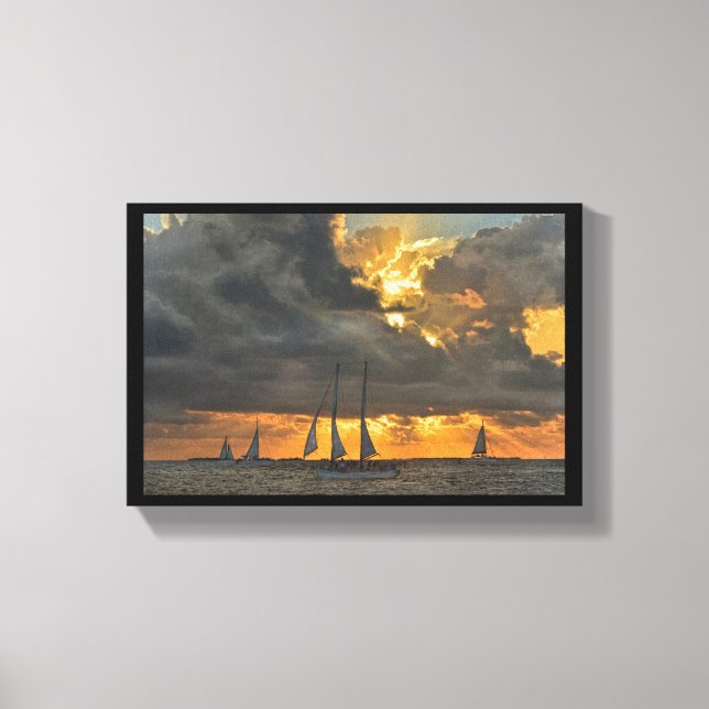 Sturm bei Sonnenuntergang in Key West, Florida Leinwanddruck (Vorderseite)