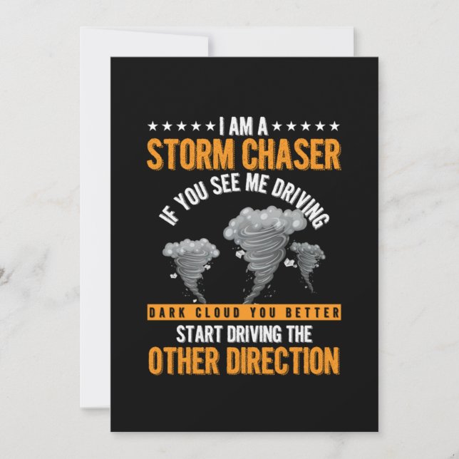 Sturm Chaser Hurricane Wind Tornado jagen Geschenk Einladung (Vorderseite)