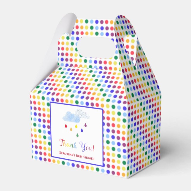 Sturm Cloud Regenbogen Dots Baby Dusche Geschenkschachtel (Vorderseite)