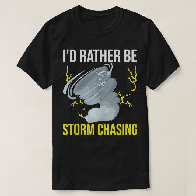 Sturm, der das Blitzlicht des Donnerwetters jagt T-Shirt (Design vorne)