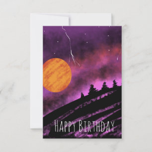 Sturm Himmel Illustration Lila Geburtstag Karte