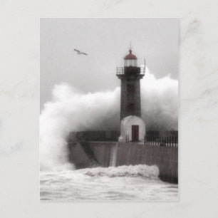 Sturm im Leuchtturm Postkarte