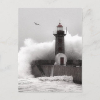 Sturm im Leuchtturm Postkarte