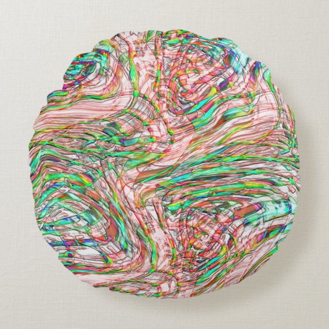 Sturm verdrehter Gleise Rundes Kissen (Vorderseite)