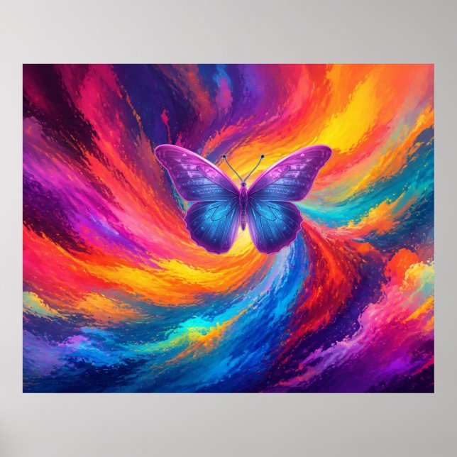 Sturm vor dem Schmetterling Regenbogen Der Farben  Poster (Vorne)