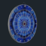 Stürme Dartscheibe<br><div class="desc">Dunkelblauer und schwarzer abstrakter Entwurf.</div>