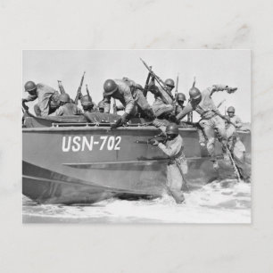 Stürmen des Strandes in den 40er Jahren Postkarte