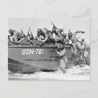 Stürmen des Strandes in den 40er Jahren Postkarte