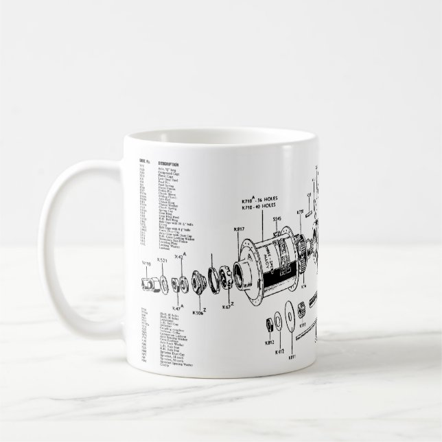 Sturmey-Archer-Dreigeschwindigkeits-Tasse (mit Bau Kaffeetasse (Links)