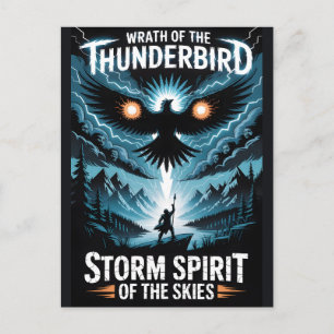 Sturmgeist-Mythic-Donner-Vogel-Fantasy-Kunst Postkarte
