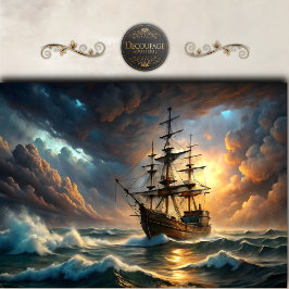 Stürmische Meere Tall Ship Decoupage Seidenpapier