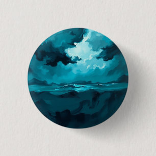 Stürmische Meereswellen unter stürmischem Himmel – Button