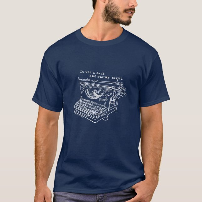Stürmische Nachtschreibmaschine T-Shirt (Vorderseite)