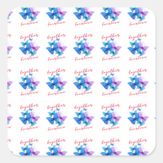 Stürmische Schmetterlinge: Ein Symbol für Hoffnung Quadratischer Aufkleber