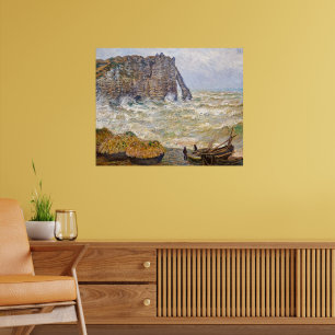Stürmische See in Étretat Monet Poster