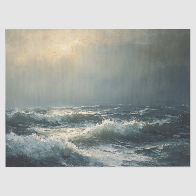 Stürmischer Ozean Fine Art Seidenpapier (Vorderseite)