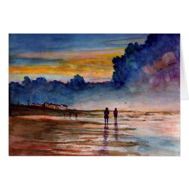 Stürmischer Sonnenuntergang-Strand, der (Vorderseite (Horizontal))