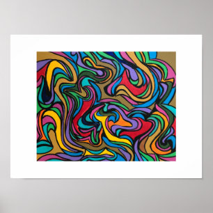 Stürmischer Tag-Abstrakte Acrylmalerei Poster