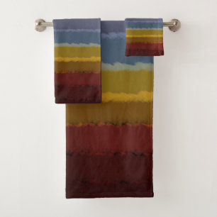 Stürmisches salziges Wasserfarben-Pop-Color-Abstra Badhandtuch Set