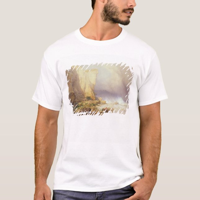 Stürmisches Wetter, klärenSeaton Klippen T-Shirt (Vorderseite)
