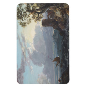 Sturmsee mit Burgruine und Figuren (c.1725-18 Magnet