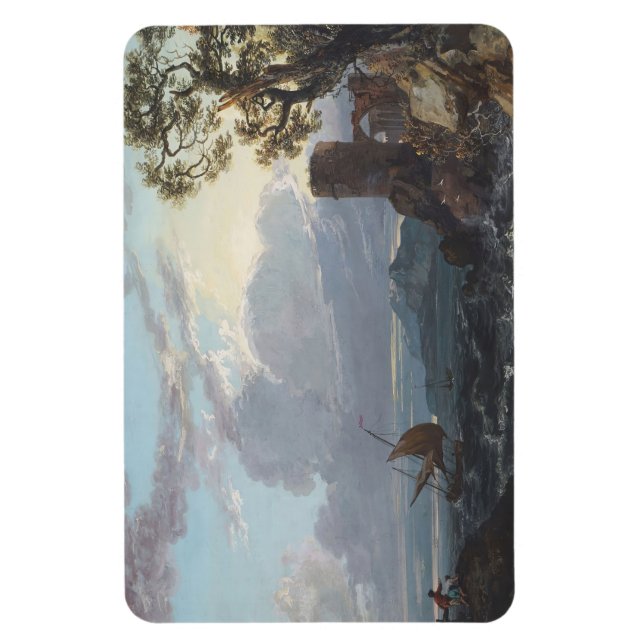 Sturmsee mit Burgruine und Figuren (c.1725-18 Magnet (Vertikal)