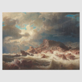 Sturmsee mit Schiffswrack (von Marcus Larson) Seidenpapier