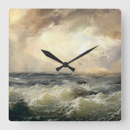 Sturmwellen im Ozean Quadratische Wanduhr