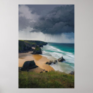 Sturmwolken über Cornwall Poster