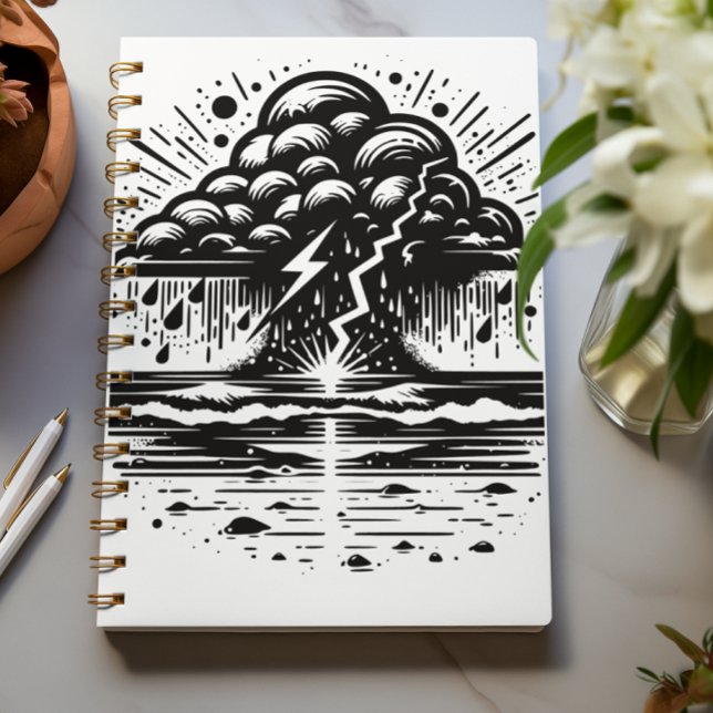 Sturmwolken- und Blitz-Kunstnotizbuch Notizblock (Von Creator hochgeladen)