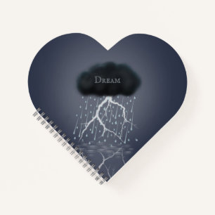 Sturmwolkenblitz & Regen Surreal Personalisiert Notizbuch