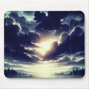 Sturmy Sunset Rain über Serene Valley Mousepad