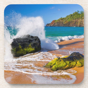 Sturz der Wellen am Strand von Hawaii Untersetzer