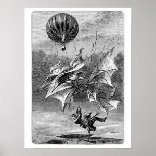 Sturz des fliegenden Mannes Poster