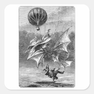 Sturz des fliegenden Mannes Quadratischer Aufkleber