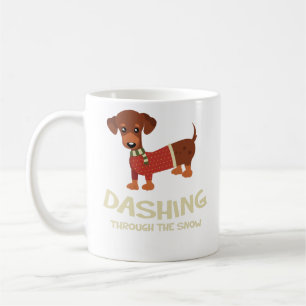 Stürzen durch das Schnee-Dackel-Hundeweihnachten Kaffeetasse