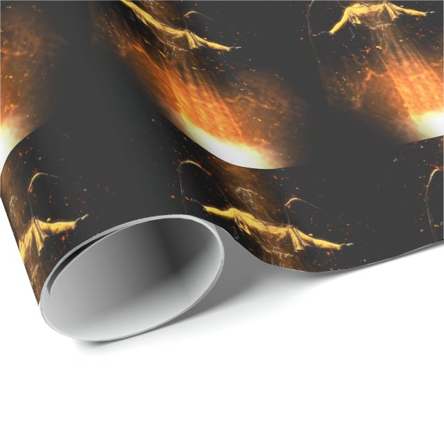 Sturzflug von den Flammen Geschenkpapier (Rolleneckpunkt)