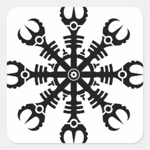 Sturzhelm der Ehrfurcht - Aegishjalmur No.2 Quadratischer Aufkleber