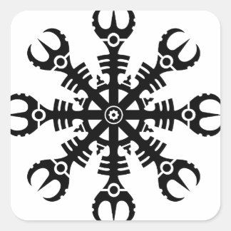 Sturzhelm der Ehrfurcht - Aegishjalmur No.2 Quadratischer Aufkleber