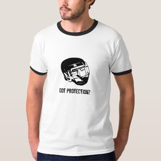 Sturzhelm, got Schutz? T-Shirt (Vorderseite)
