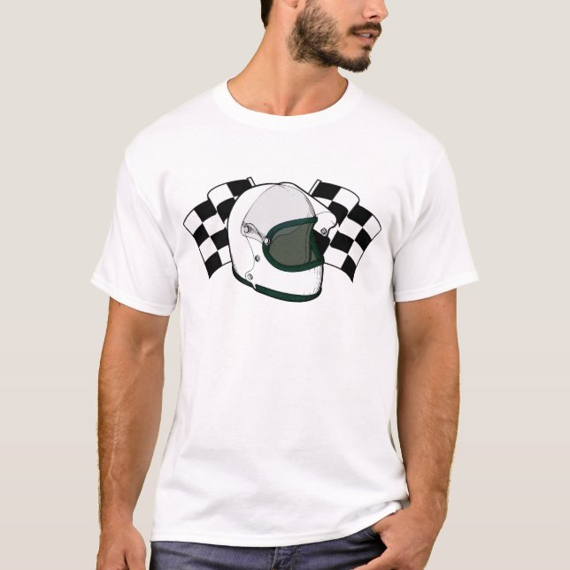Sturzhelm u. Flaggen T-Shirt (Vorderseite)