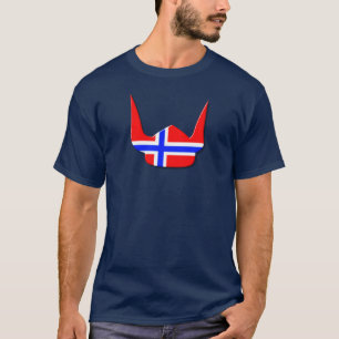 Sturzhelm-Viking-Flaggen-Norwegen-Entwurf T-Shirt