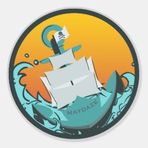 Sturzschiff Runder Aufkleber