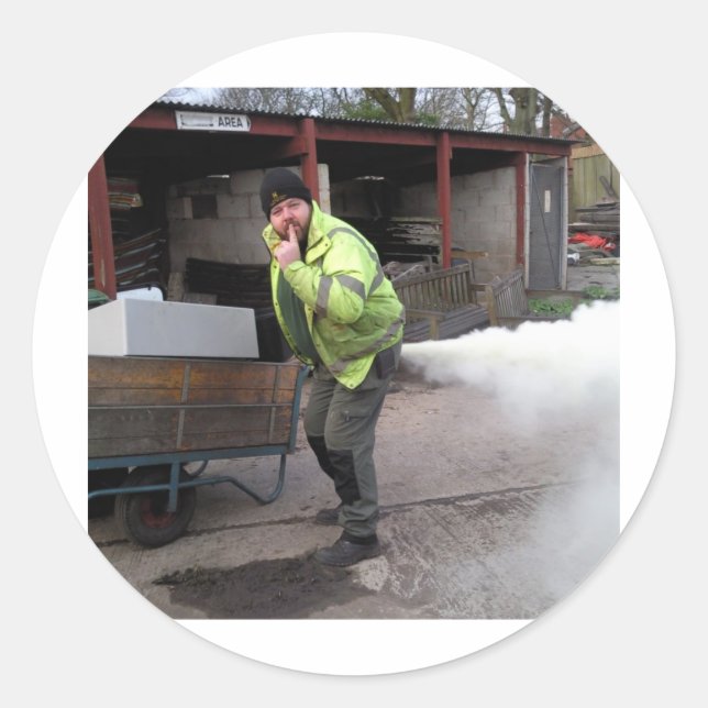 Stu's Uhr FURZ lol Runder Aufkleber (Vorderseite)