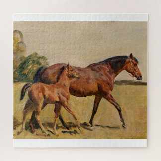Stute und Fohlen durch Munnings Puzzle
