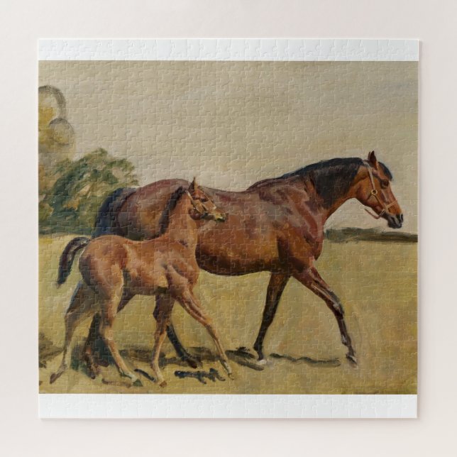 Stute und Fohlen durch Munnings Puzzle (Horizontal)
