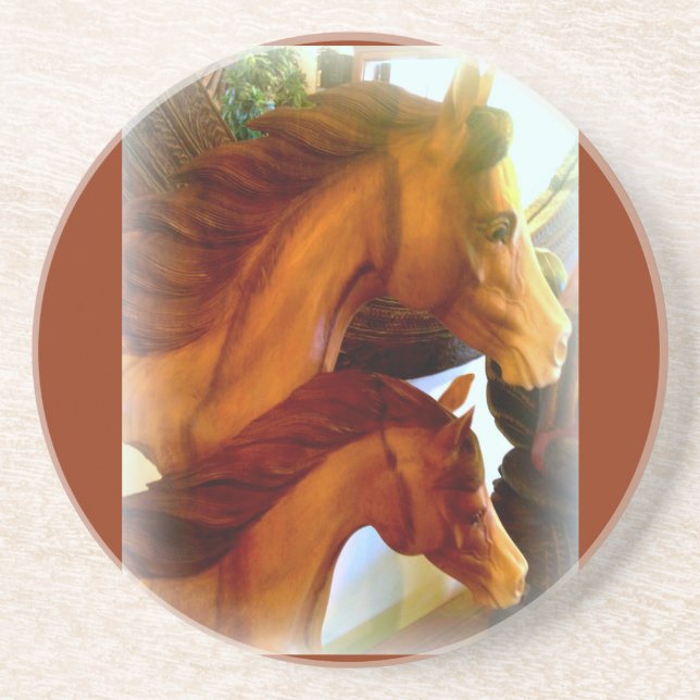 Stute und Pony-Untersetzer Untersetzer (Vorne)