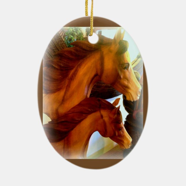 Stute und Ponyschmuck Keramik Ornament (Hinten)