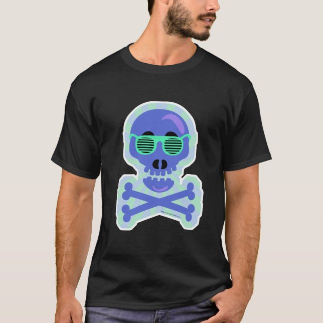 Stutter Shades Funny Illustriert Skull T-Shirt (Vorderseite)