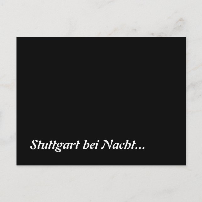 Stuttgart bei Nacht Postkarte (Vorderseite)